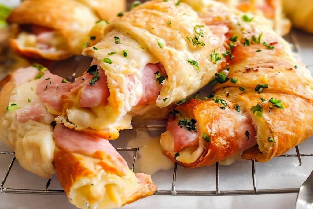 Savory ham and cheese crescents